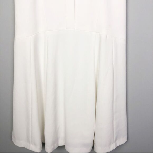 TRINA TURK | Cutout Back Pleat Front White Mini Dress Women’s Size 0 - Picture 4 of 8